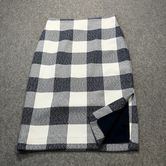 Women's Banana Republic Blue and White Checked Pencil Skirt Size O - Picture 5 of 8